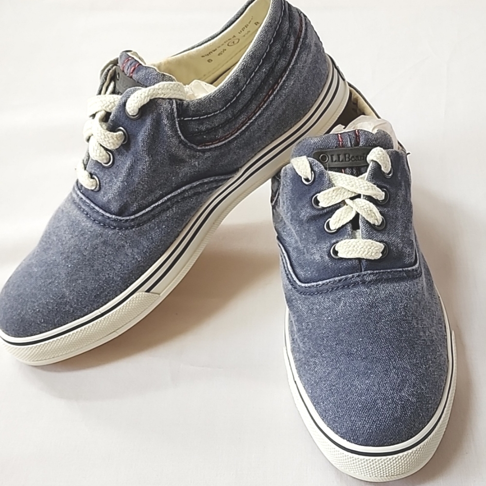 L.L. Bean Womens Sunwashed Canvas Sneakers Size 7 New Without Tags